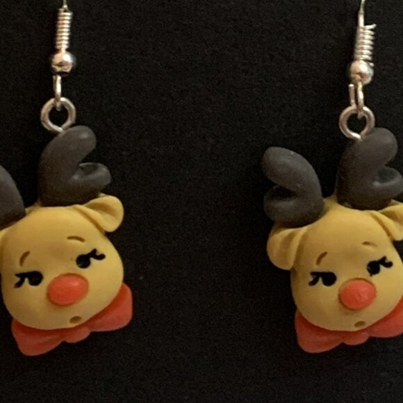 Reindeer Earring, Christmas Earring, Rudolph Earring, Gift Idea, Holiday Earring - Picture 9 of 10